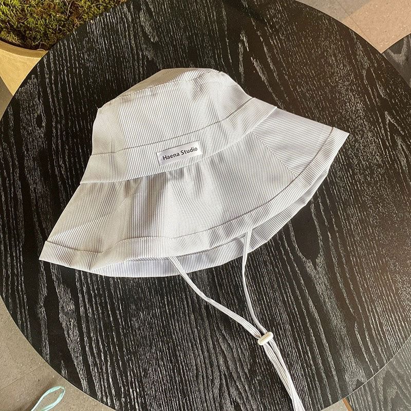 Bucket Applique Hat Striped Lettering