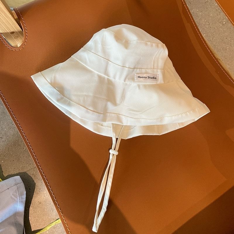 Bucket Applique Hat Striped Lettering