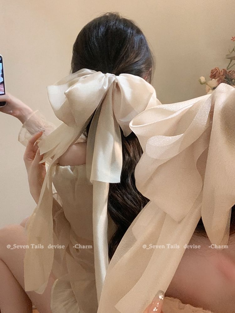Clip Hair Fabric Bow