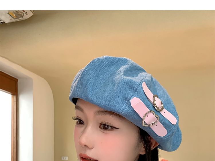 Denim Beret Buckled