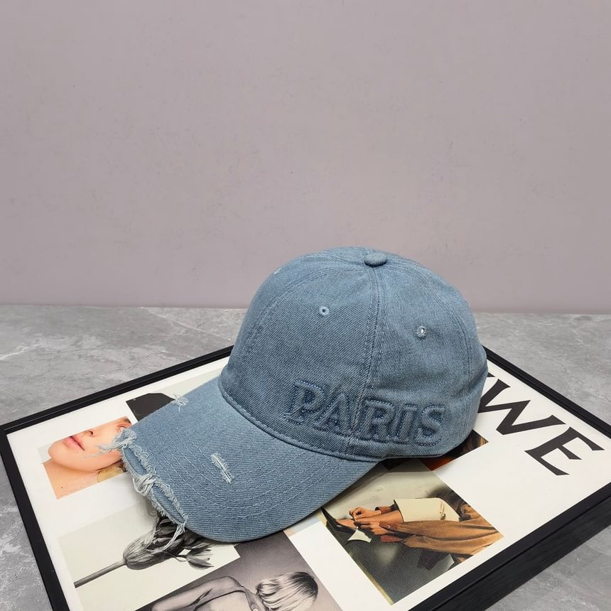 Baseball Lettering Cap Distressed Embossed