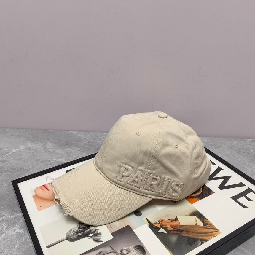 Baseball Lettering Cap Distressed Embossed