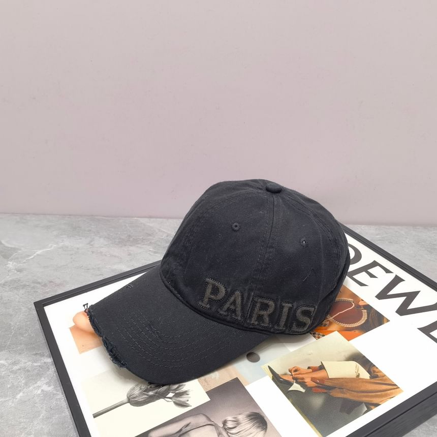 Baseball Lettering Cap Distressed Embossed