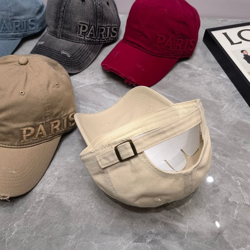 Baseball Lettering Cap Distressed Embossed