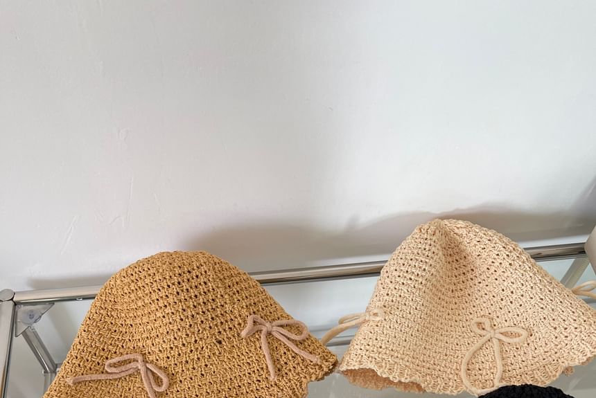 Bucket Hat Knit Bow