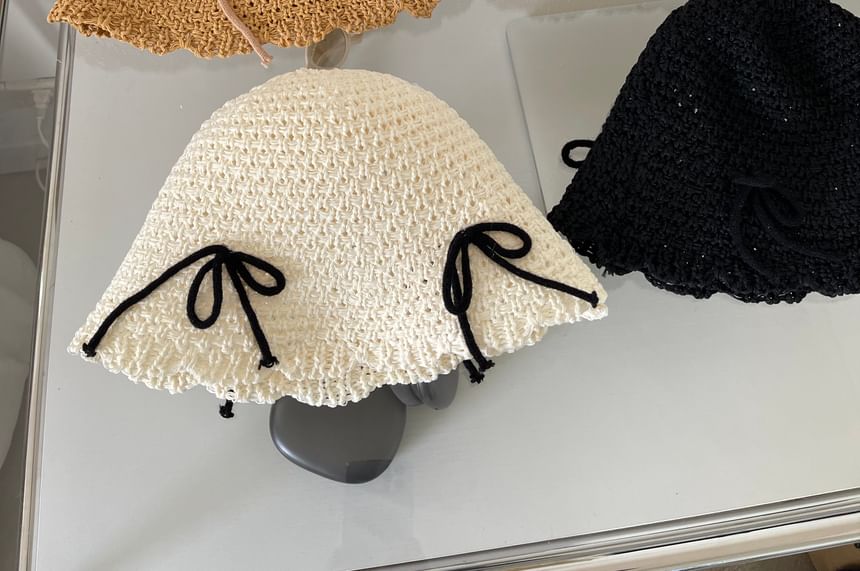 Bucket Hat Knit Bow