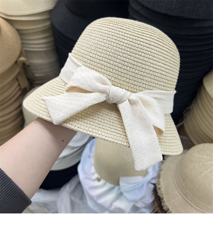 Sun Hat Straw Bow