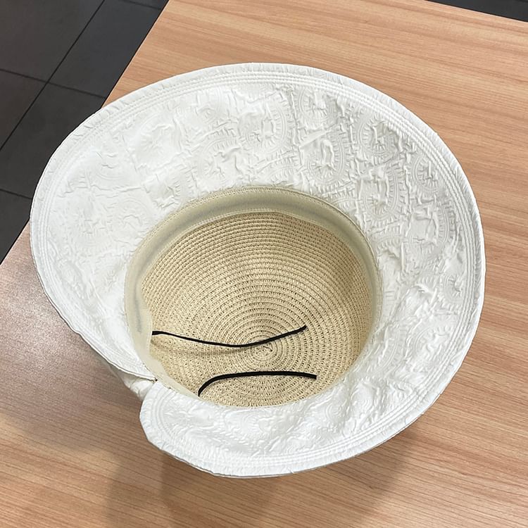 Bow Hat Tone Two Straw Sun