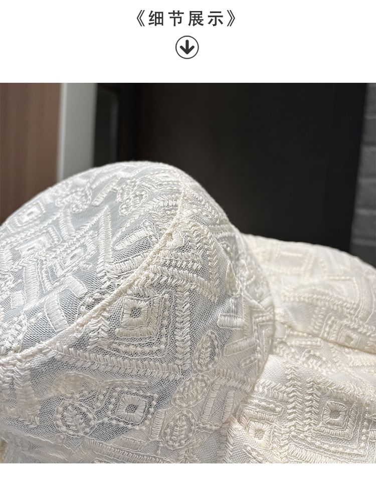 Pattern Embroidered Bucket Hat