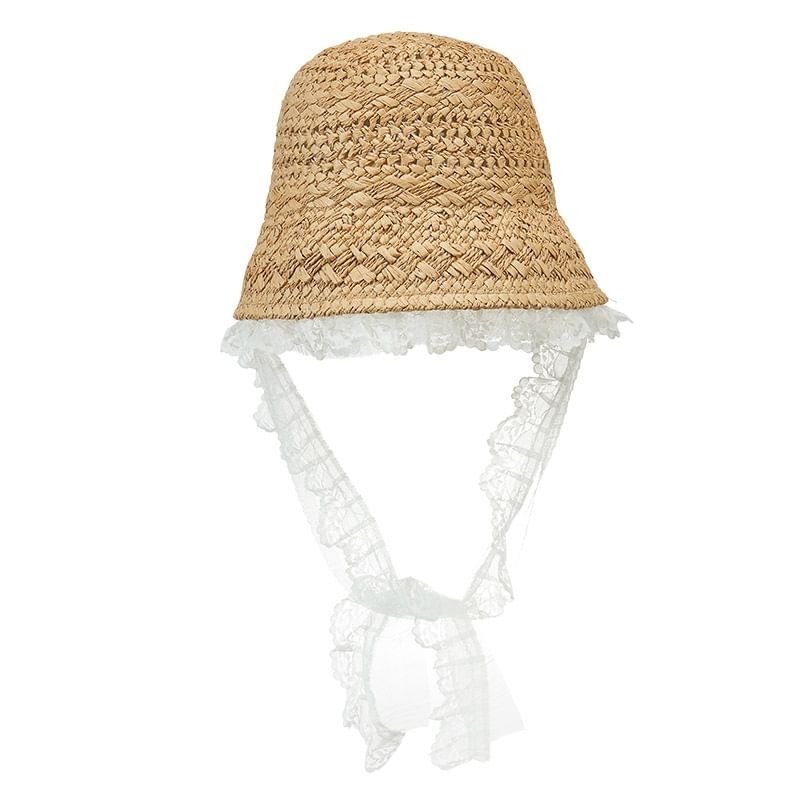 Trim Straw Lace Hat Bucket