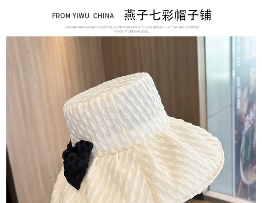 Bucket Jacquard Bow Hat