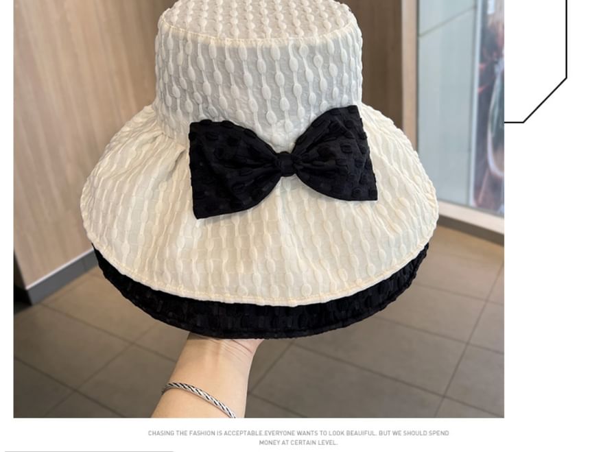 Bucket Jacquard Bow Hat