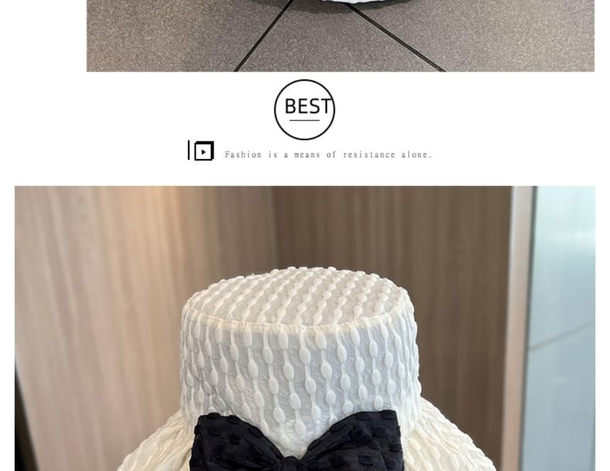 Bucket Jacquard Bow Hat