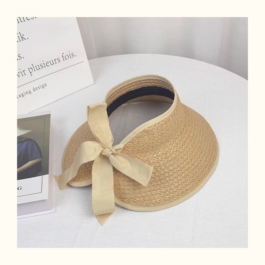 Wide Trim Straw Visor Sun Contrast Brim