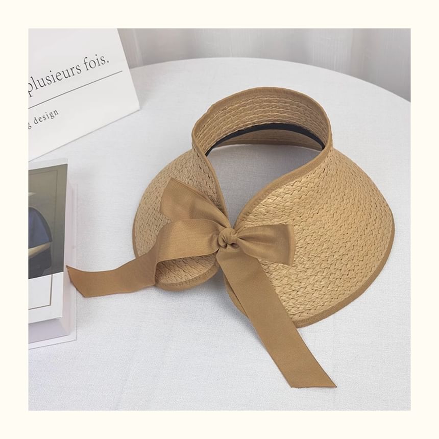 Wide Trim Straw Visor Sun Contrast Brim