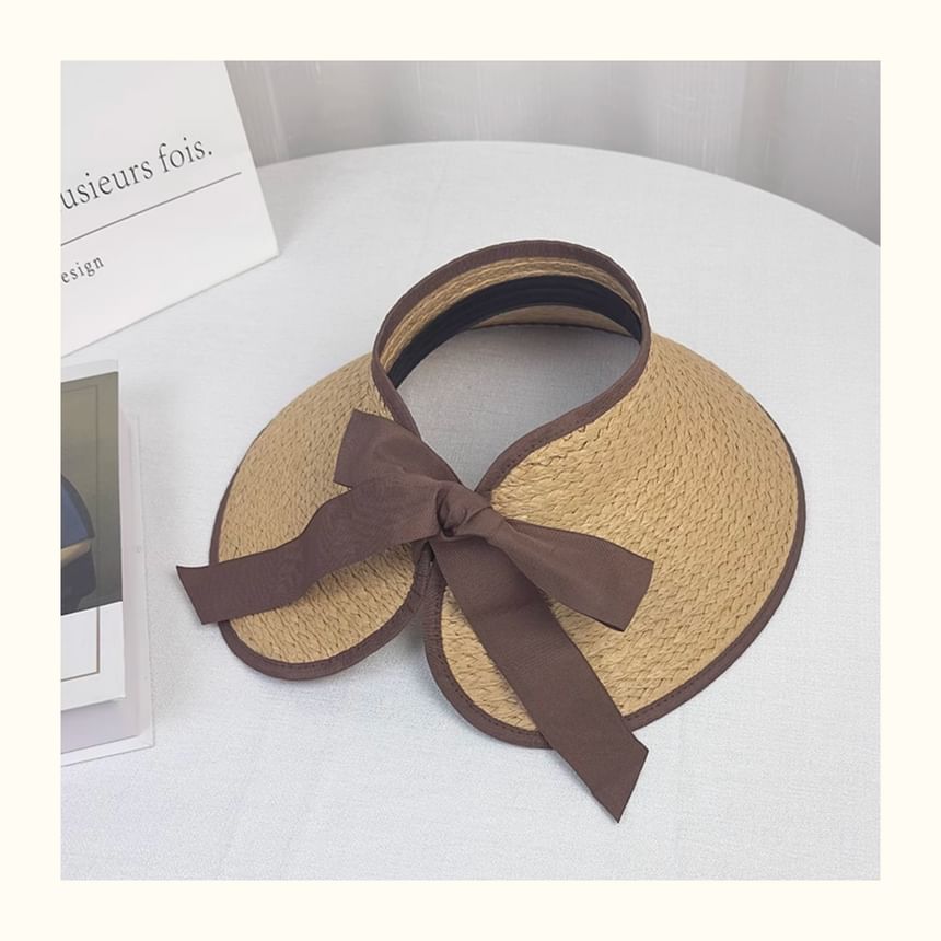 Wide Trim Straw Visor Sun Contrast Brim