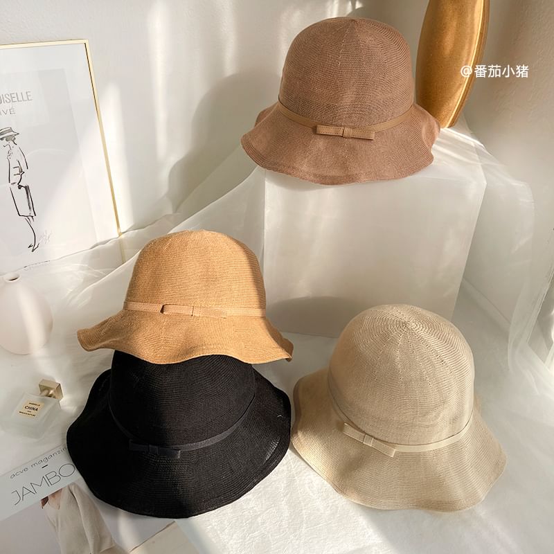 Bow Plain Bucket Hat