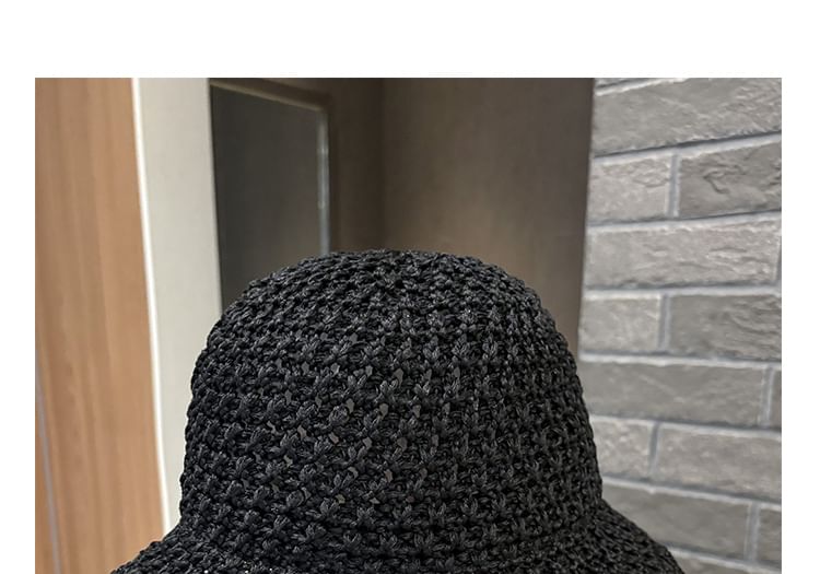 Knit Plain Hat Perforated Bucket