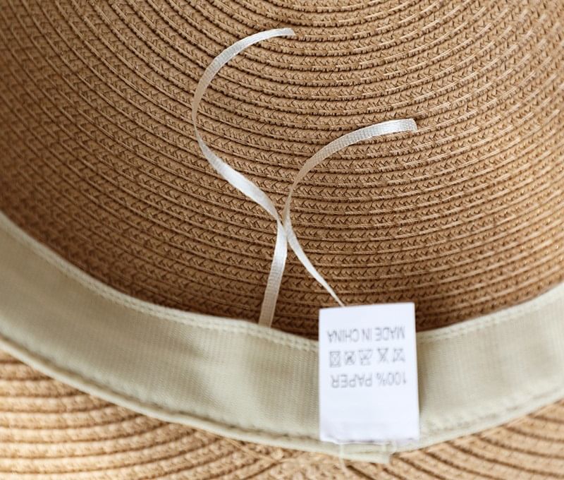 Chained Straw Sun Hat Bow