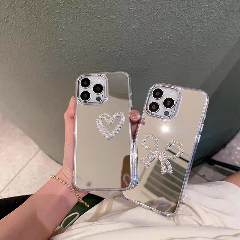 Faux Case Mirrored Phone Pearl