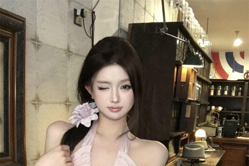 Flowy Top Maxi Cami V-Neck / A-Line Skirt Plain