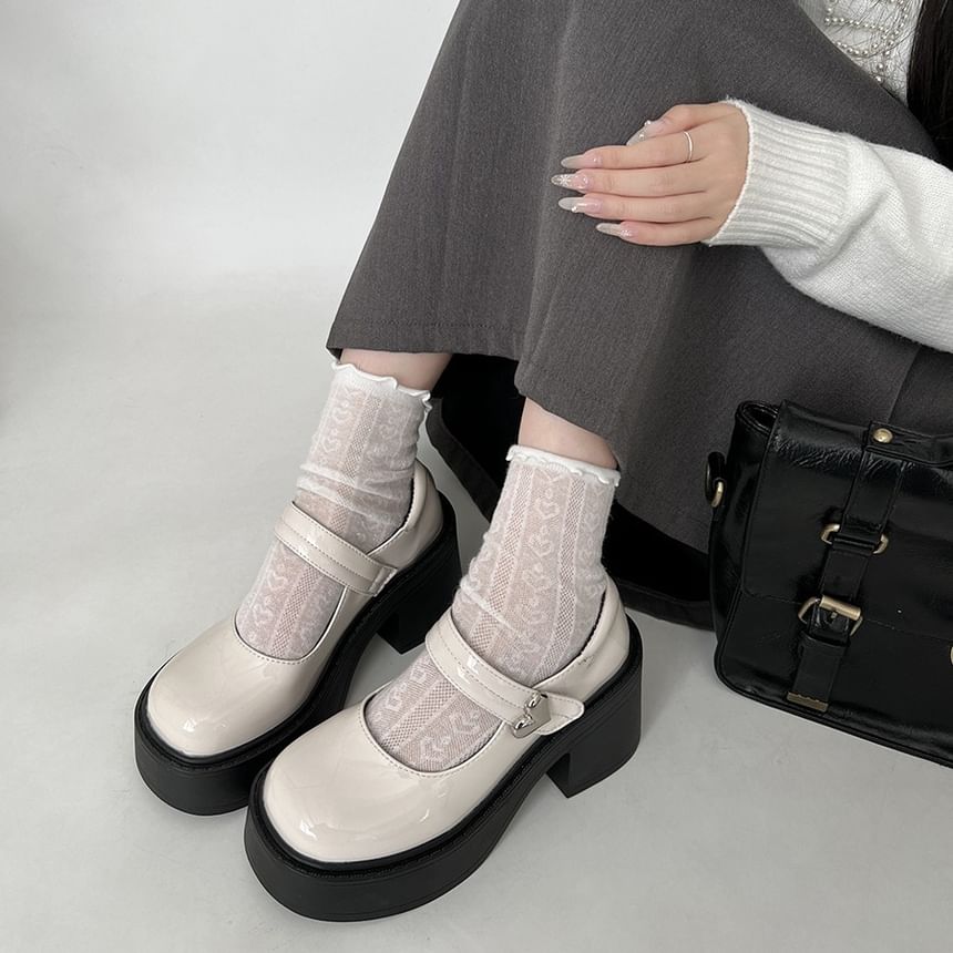 Block Platform Mary Pumps Jane Heel