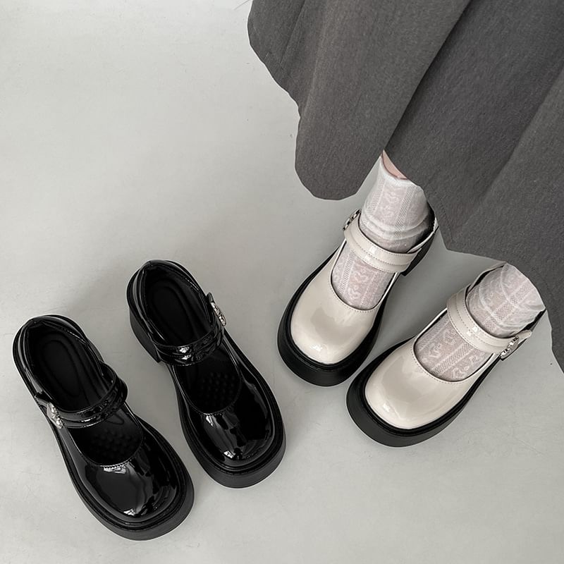 Block Platform Mary Pumps Jane Heel