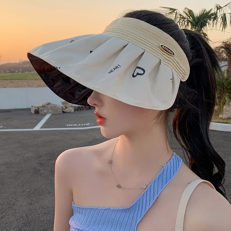 Wide Sun Heart Visor Brim Print