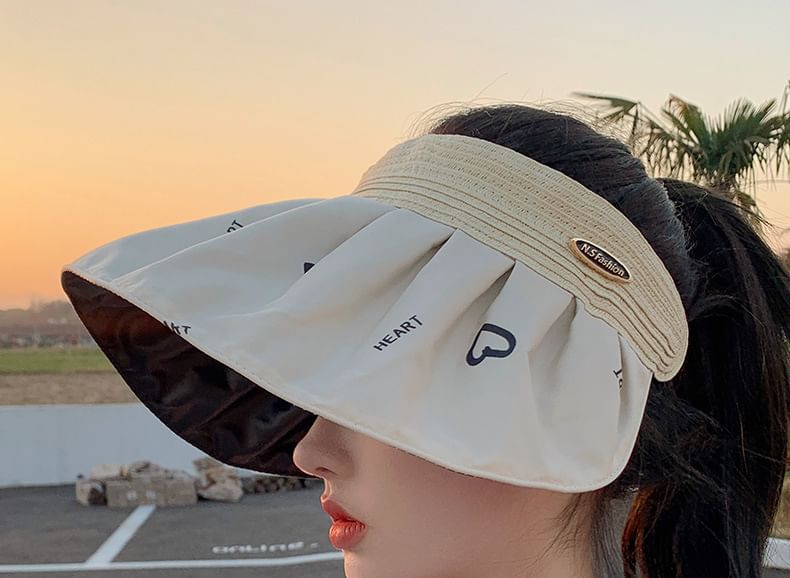 Wide Sun Heart Visor Brim Print