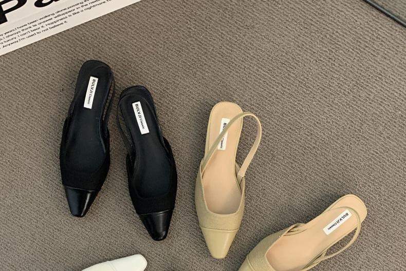 Cap Pumps Slingback Toe Square