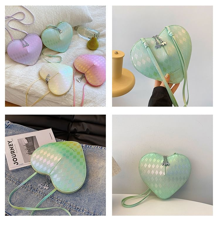 Faux Leather Heart Crossbody Bag Shape