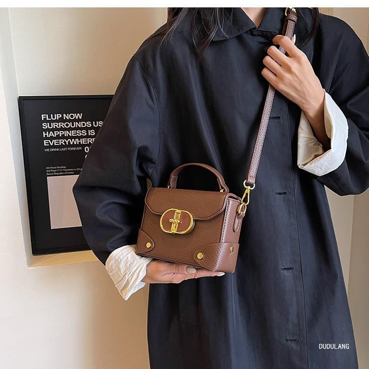 Plain Top Leather Faux Crossbody Bag Handle Flap