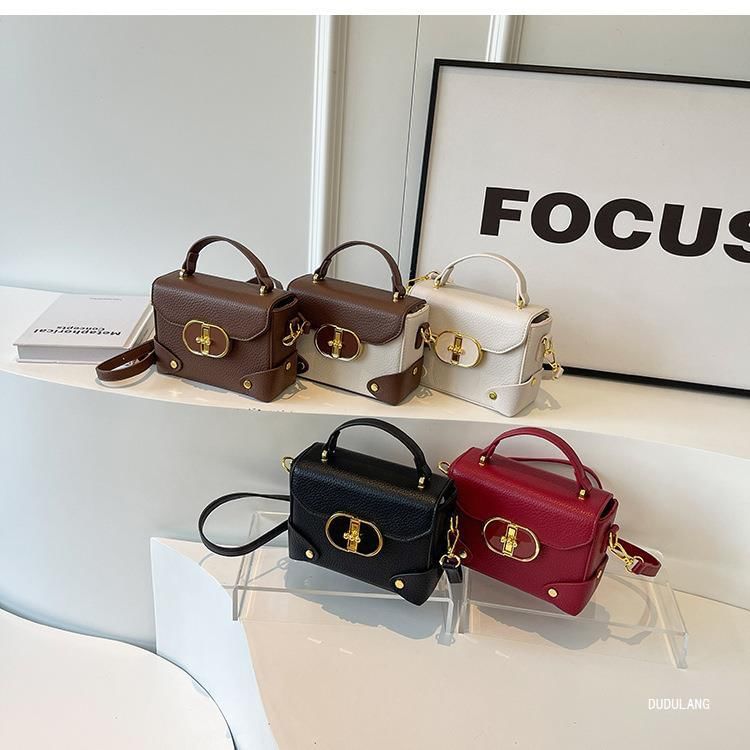 Plain Top Leather Faux Crossbody Bag Handle Flap