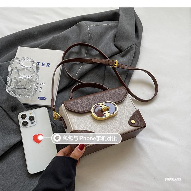 Plain Top Leather Faux Crossbody Bag Handle Flap