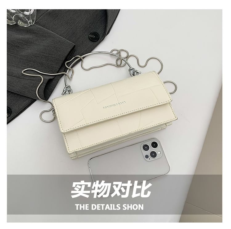 Faux Flap Strap Bag Chain Top Leather Crossbody Handle