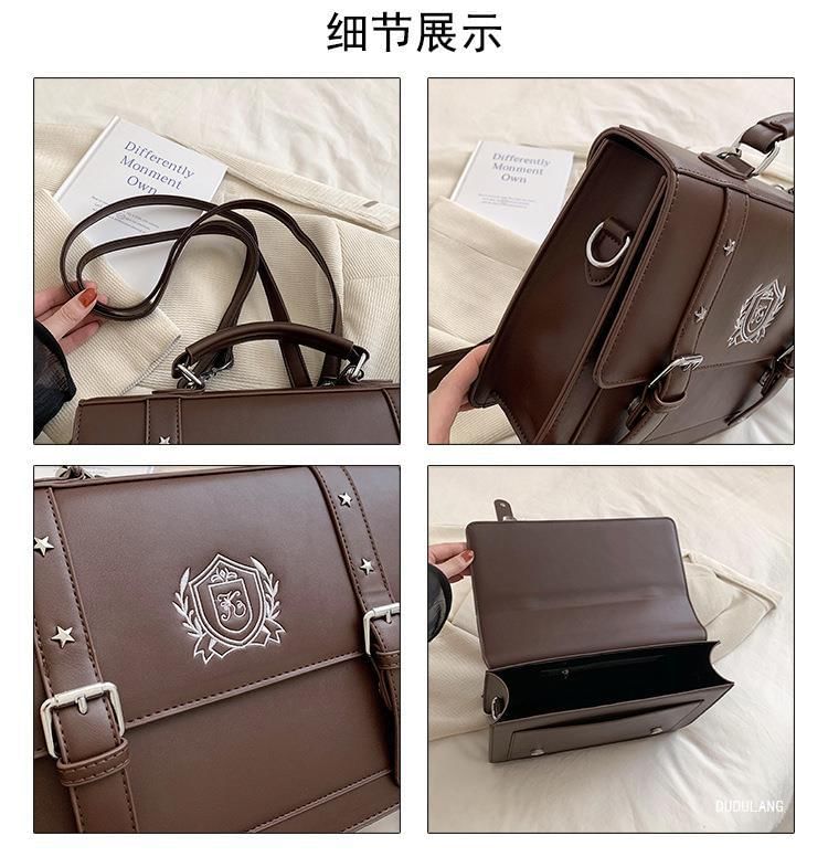 Backpack Faux Embroidered Studded Satchel Leather