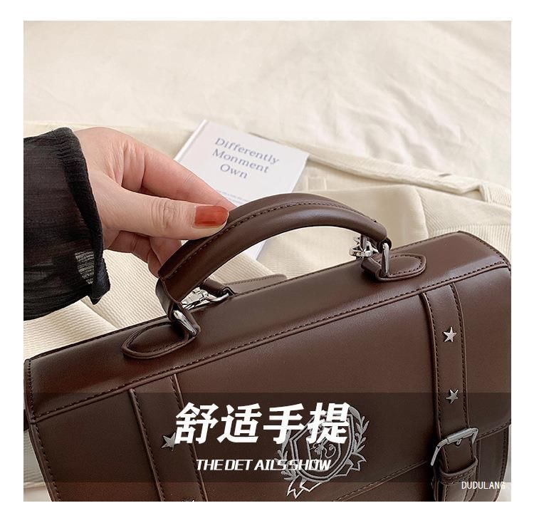 Backpack Faux Embroidered Studded Satchel Leather