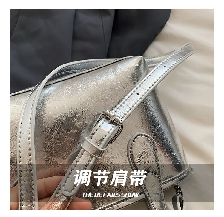 Plain Bag Leather Top Faux Handle Crossbody