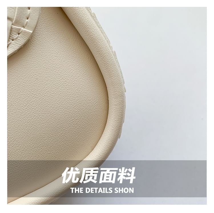 Flap Bag Faux Leather Woven Crossbody Plain