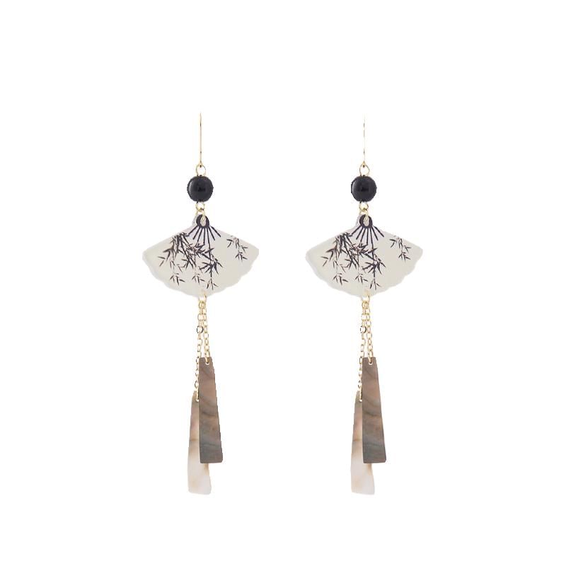 Fan Earring Alloy Dangle