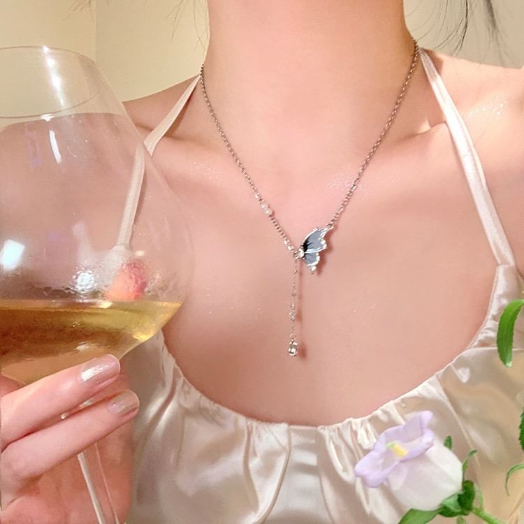 Pendant Necklace Alloy Butterfly