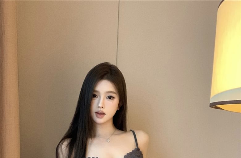 Bow / High Lace Plain Mini Panel Waist Pencil Top Skirt Camisole