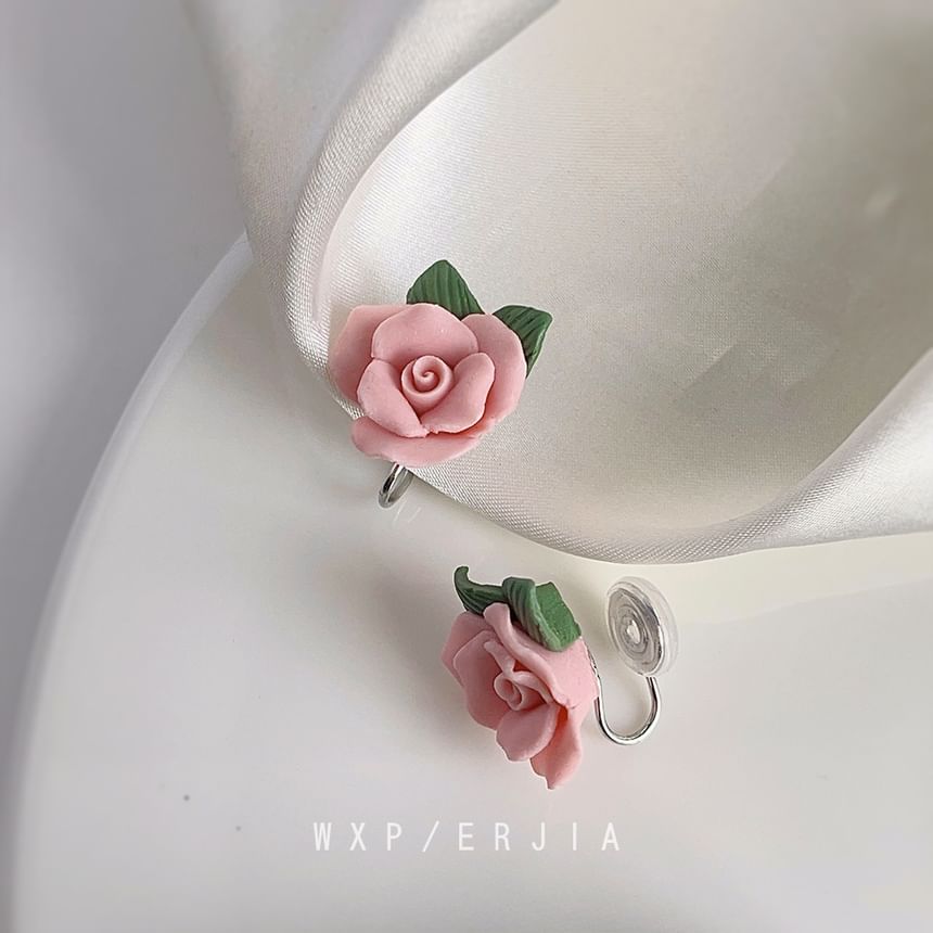 Ear Ceramic Cuff Floral Alloy