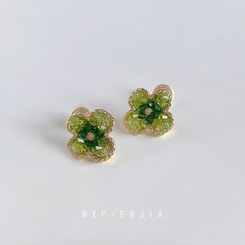 Alloy Ear Cuff Crystal Clover Faux