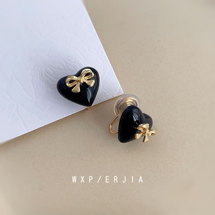 Bow Ear Alloy Heart Cuff