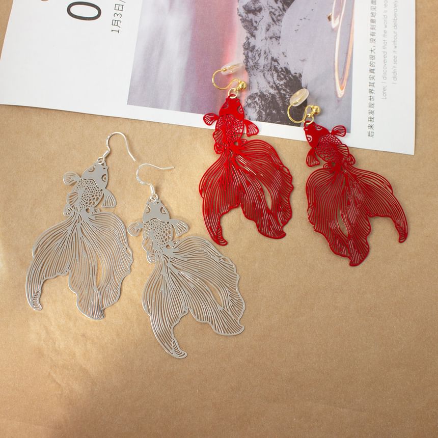 Fish Earrings Hollow Drop