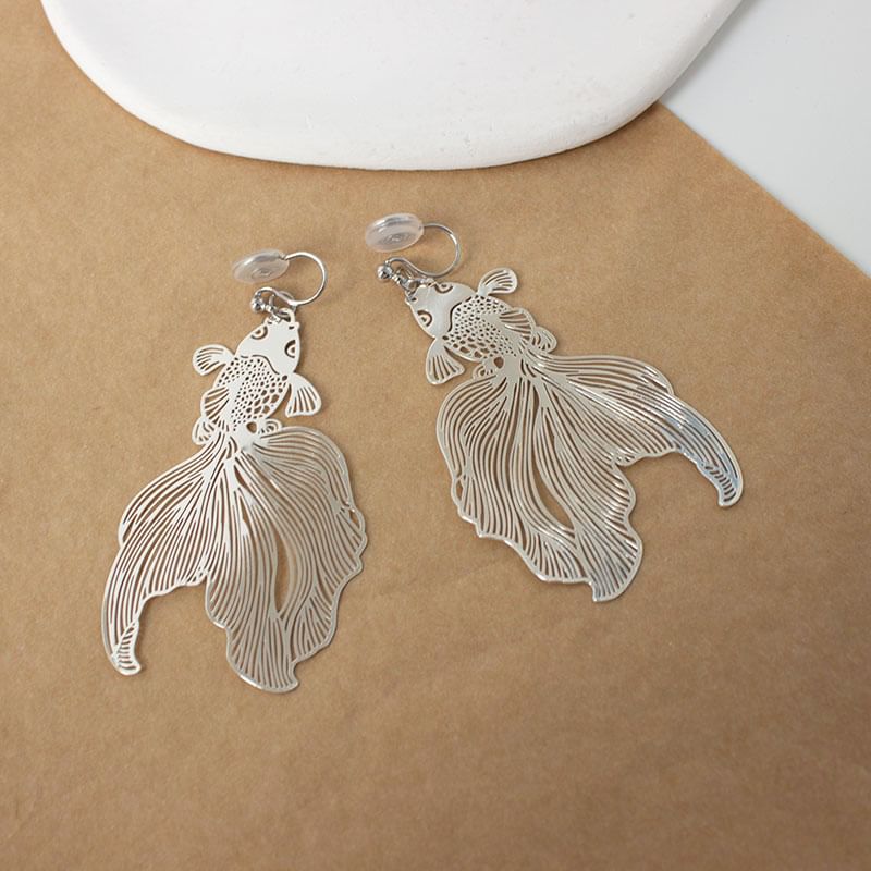 Fish Earrings Hollow Drop