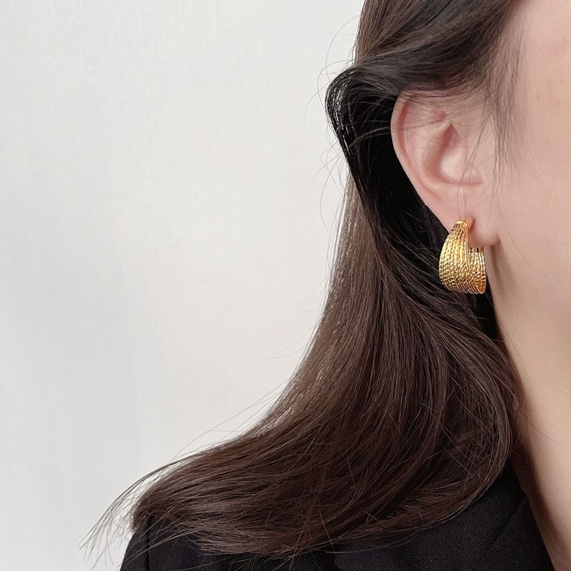 Layered Alloy Earrings Hoop