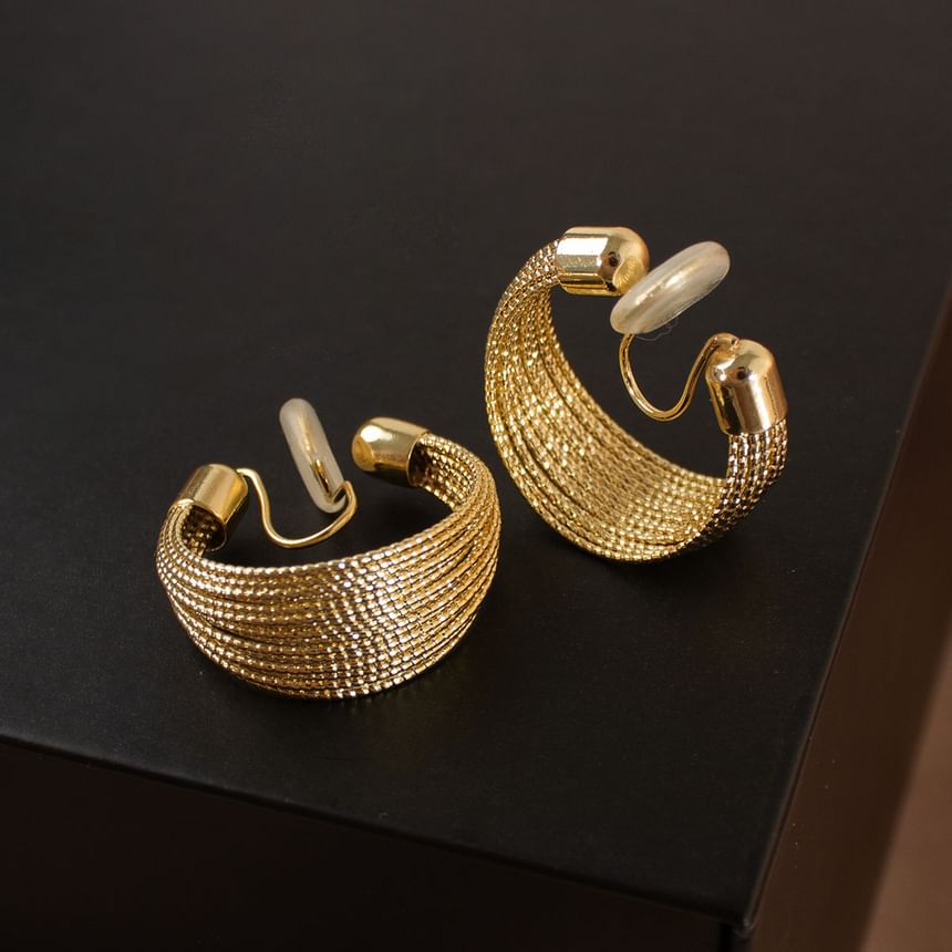 Layered Alloy Earrings Hoop