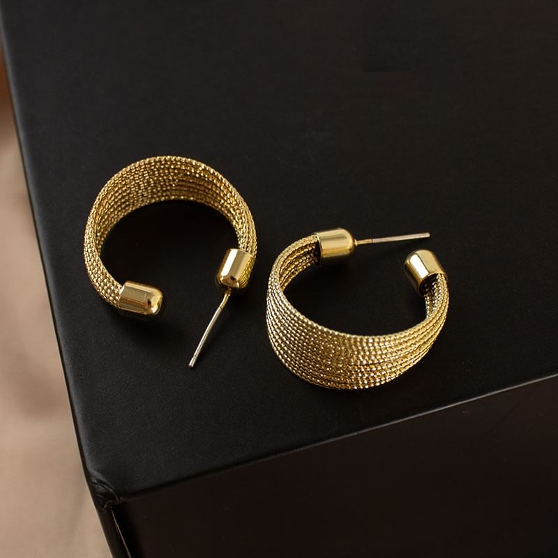 Layered Alloy Earrings Hoop